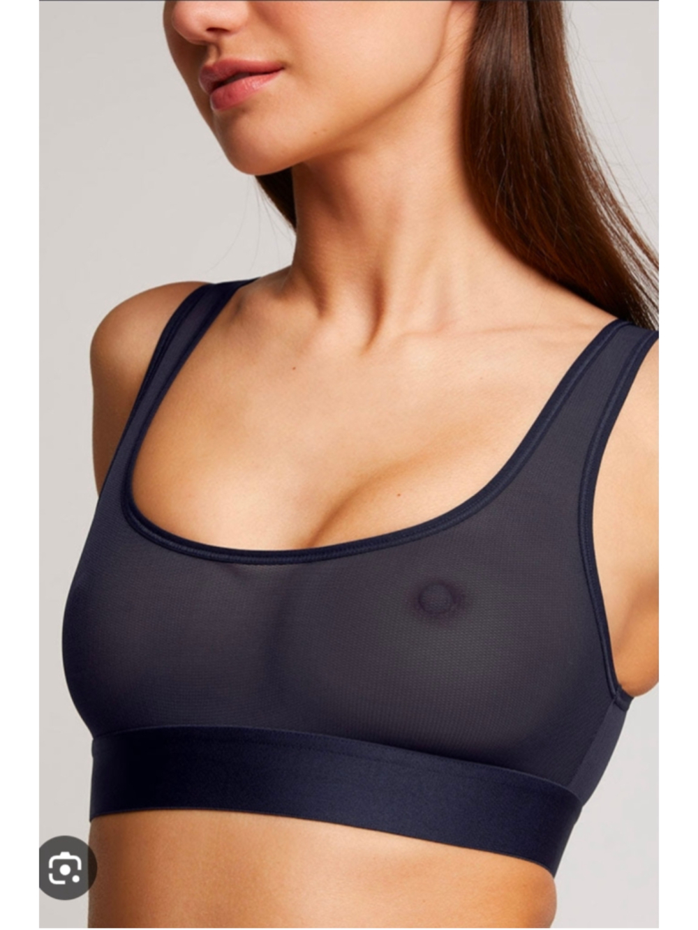 NWT Negative Underwear Sieve Bra Top Navy size 1+ fit small mesh